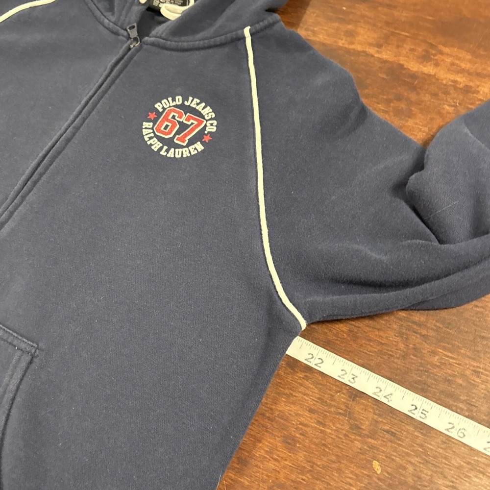 Vintage Polo Jeans Co Ralph Lauren 67 Hoodie Women XL Y2K Zip Streetwear Preppy - Picture 7 of 10
